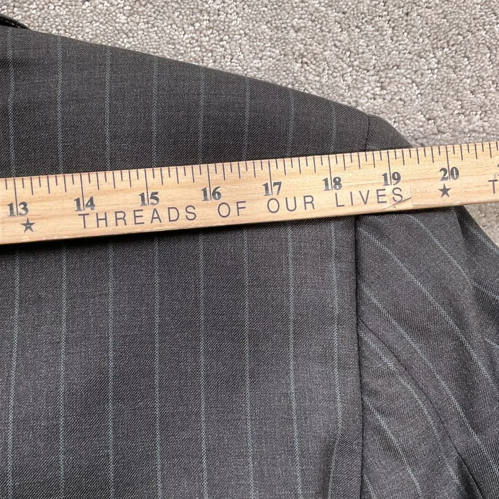 Ermenegildo Zegna‎ Blazer Men 40 Gray Blue Pinstripe Barneys Classic Career Wool